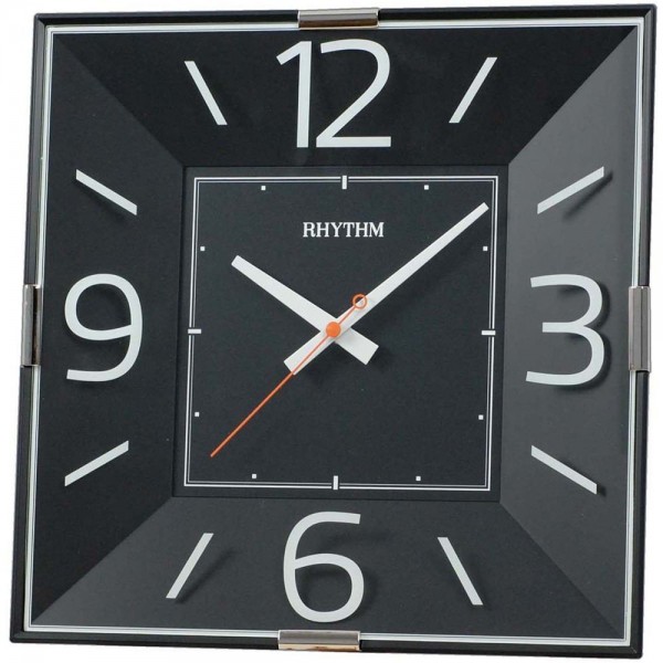 Rhythm(Japan) Printed Glass Silent Silky Move Wall Clock